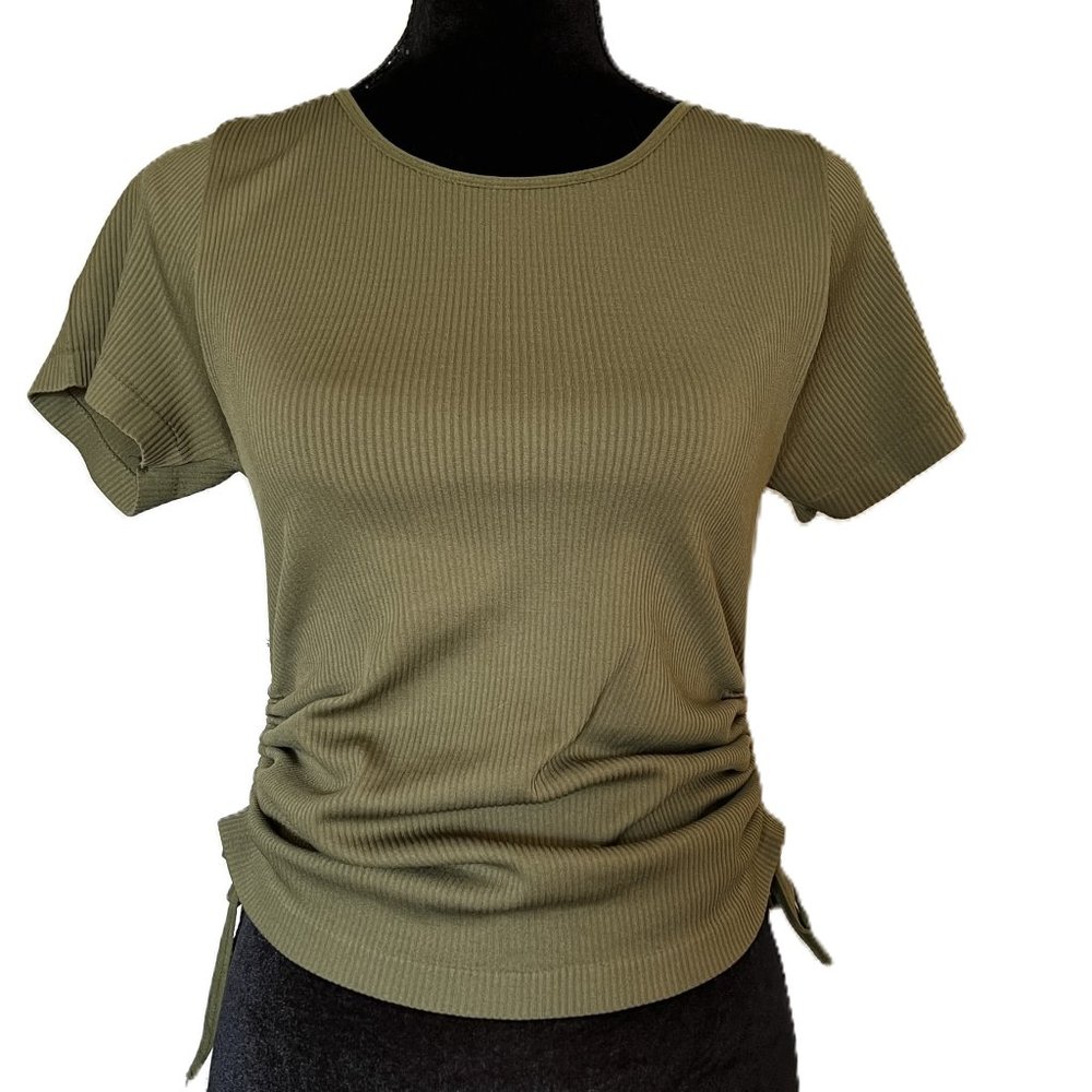 Paper and Tee Olive Side Tie Tee